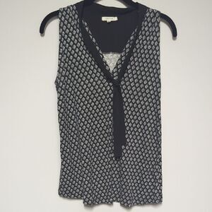 Maurices Black and White Sleeveless Blouse Elegant Top